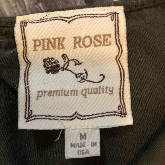 Pink Rose Green Dress [GUC] Size M - Picture 3 of 3